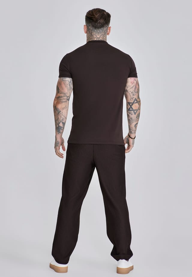 SikSilk SikSilk Men's Ribbed Smart Pants in Brown - 3