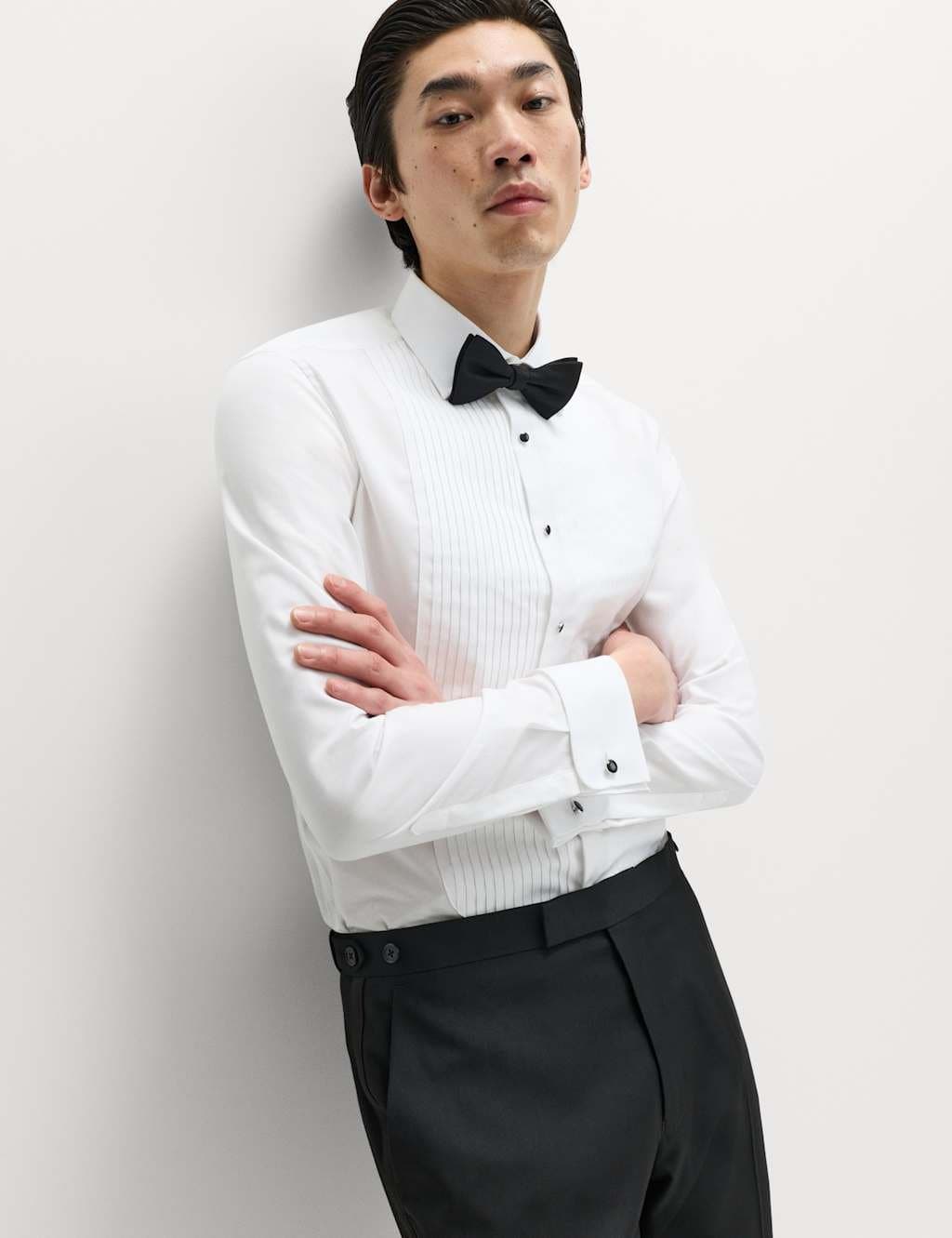 Marks & Spencer M&S White Extra Slim Fit Cotton Dress Shirt