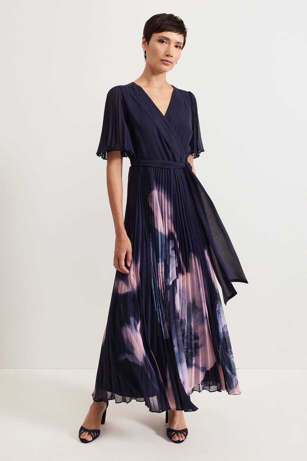 Phase Eight Phase Eight Women's Abigail Pleated Maxi Dress in Dark Navy - 3