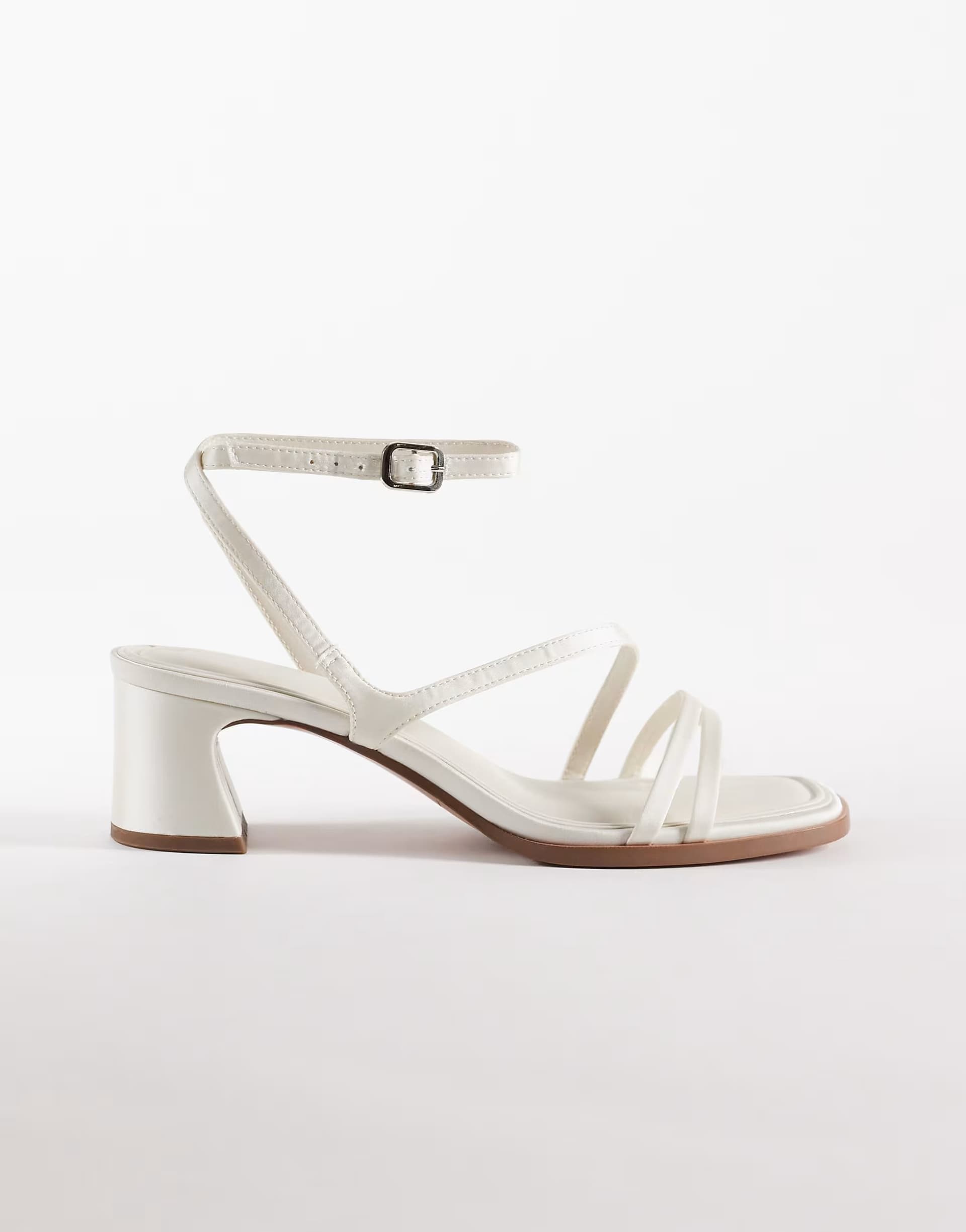 ASOS ASOS DESIGN Honeybee mid block heeled sandals in ivory