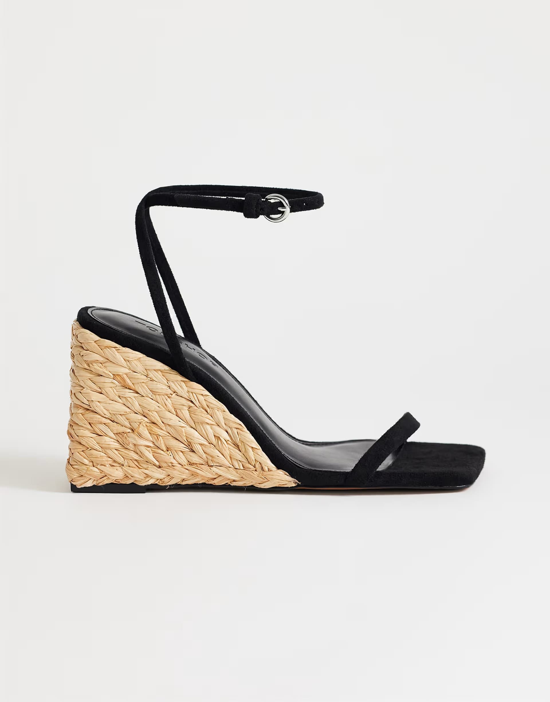 ASOS Topshop Elysia raffia two part sandal in black
