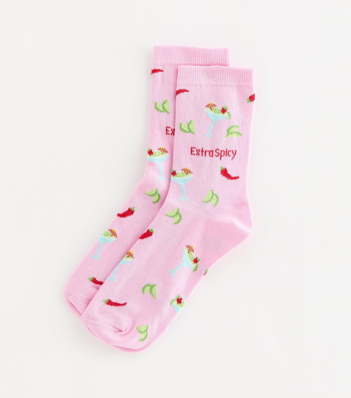 New Look Pink Cotton Rich Extra Spicy Slogan Socks New Look