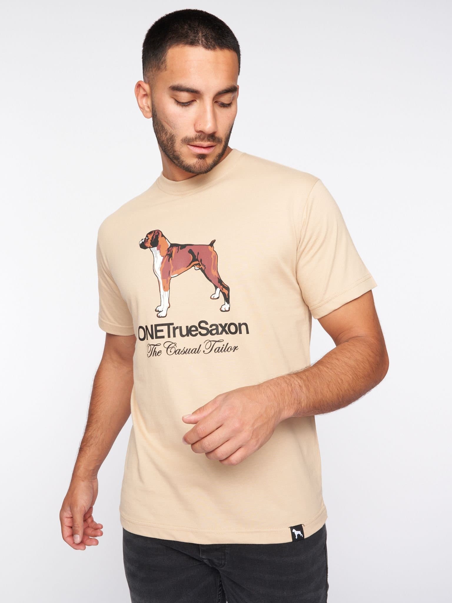 One True Saxon One True Saxon Men's Dawg T-Shirt in Stone