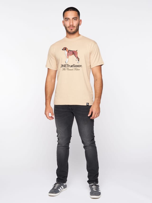One True Saxon One True Saxon Men's Dawg T-Shirt in Stone - 3
