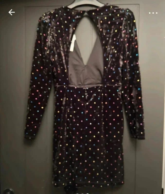 Topshop Black Velvet Party Dress Topshop RRP £45 size UK 4 petite NEW