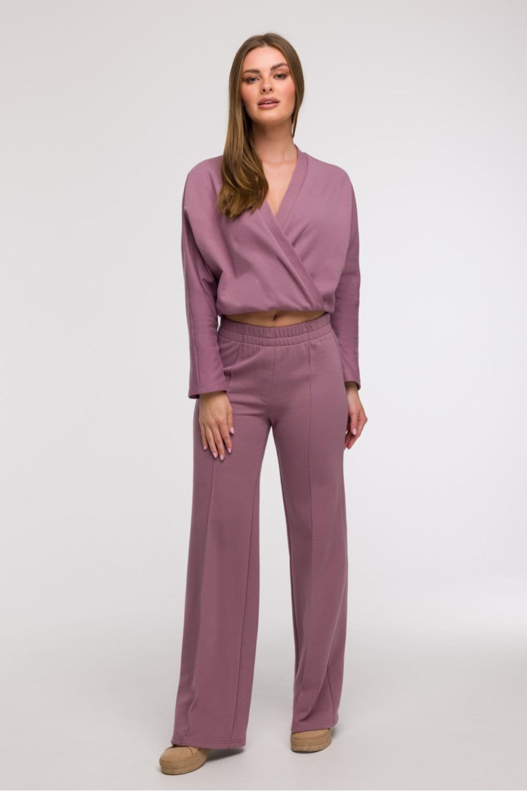 Love Lace Violet Wide Leg Sweatpants for Women