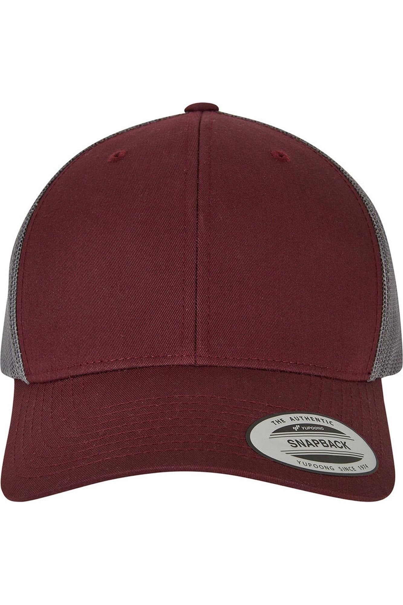 Classic Classic Men's Retro Two Tone Trucker Cap in Maroon