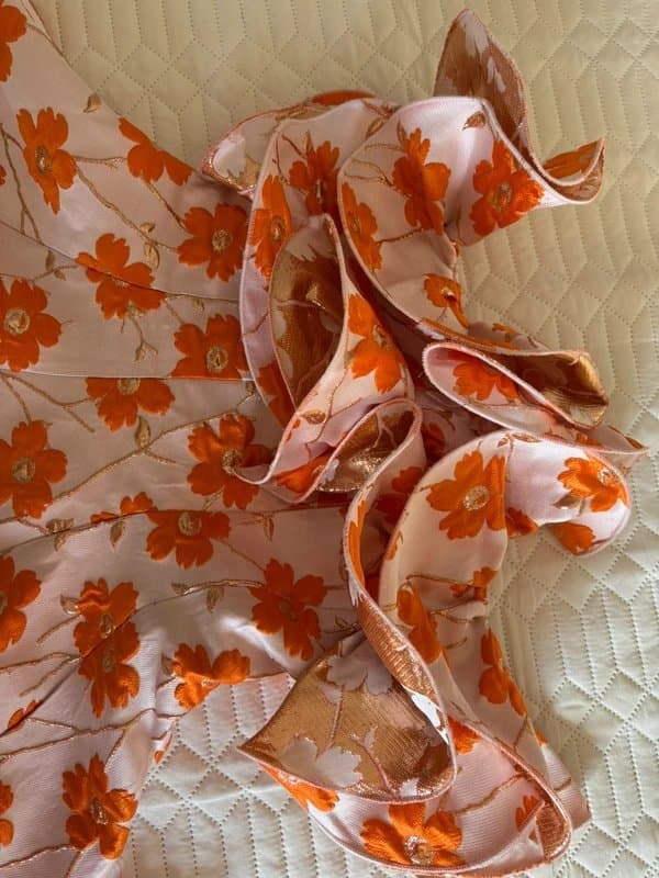 ASOS ASOS luxe co-ord jacquard flippy shorts and corset top in orange floral