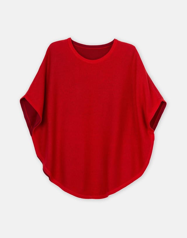 Cove Cove Women's Flora Reversible Poncho in Red - 3