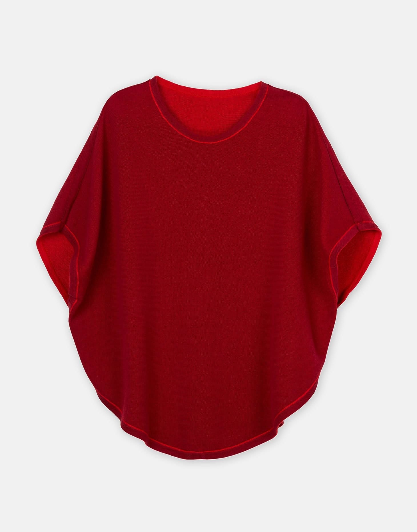 Cove Cove Women's Flora Reversible Poncho in Red - 4
