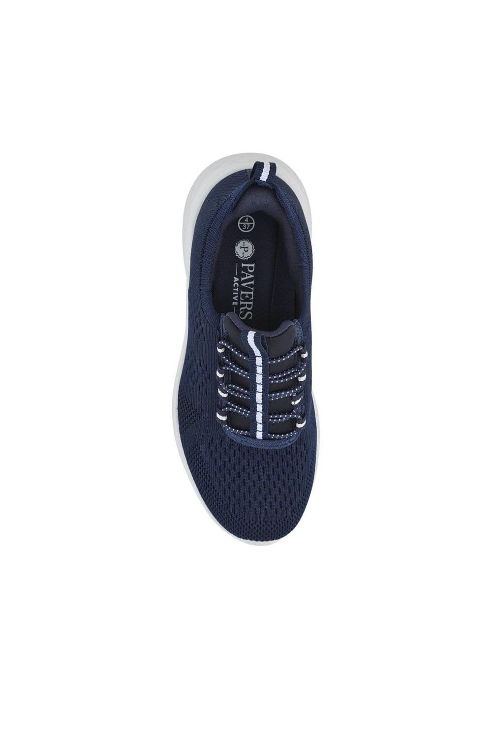 Pavers Pavers Women's Wide Fit Easy Step In Bungee Lace Trainers in Navy - 4