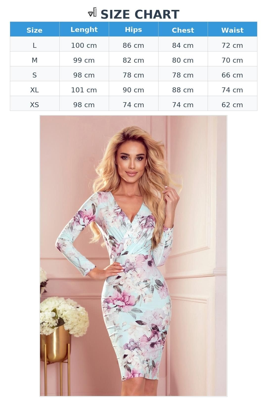 Love Lace Love Lace Women's Stretch Blue Fitted Dress Pink Floral Envelope - 4