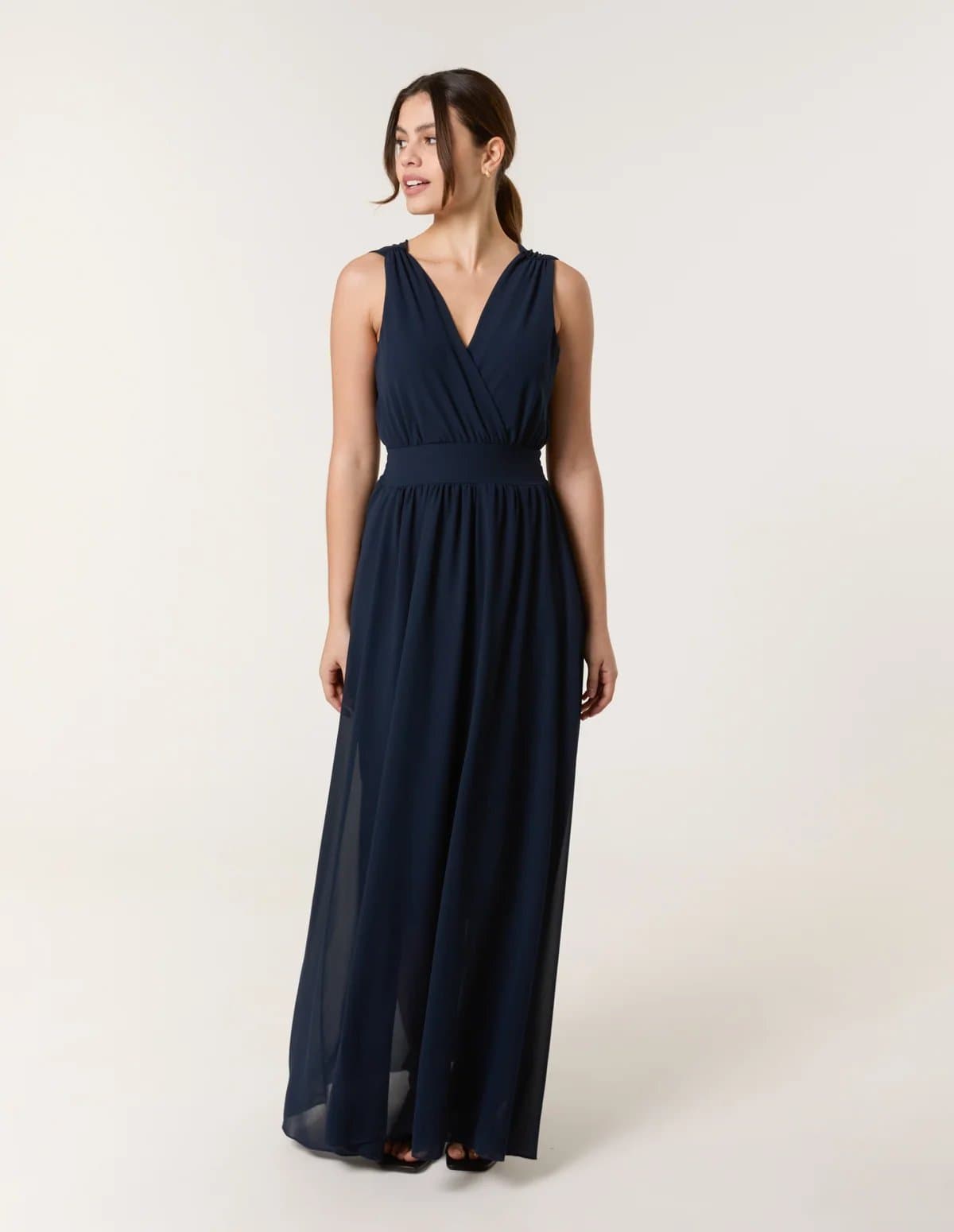 Blue Vanilla Sleeveless Wrap Front Maxi Dress