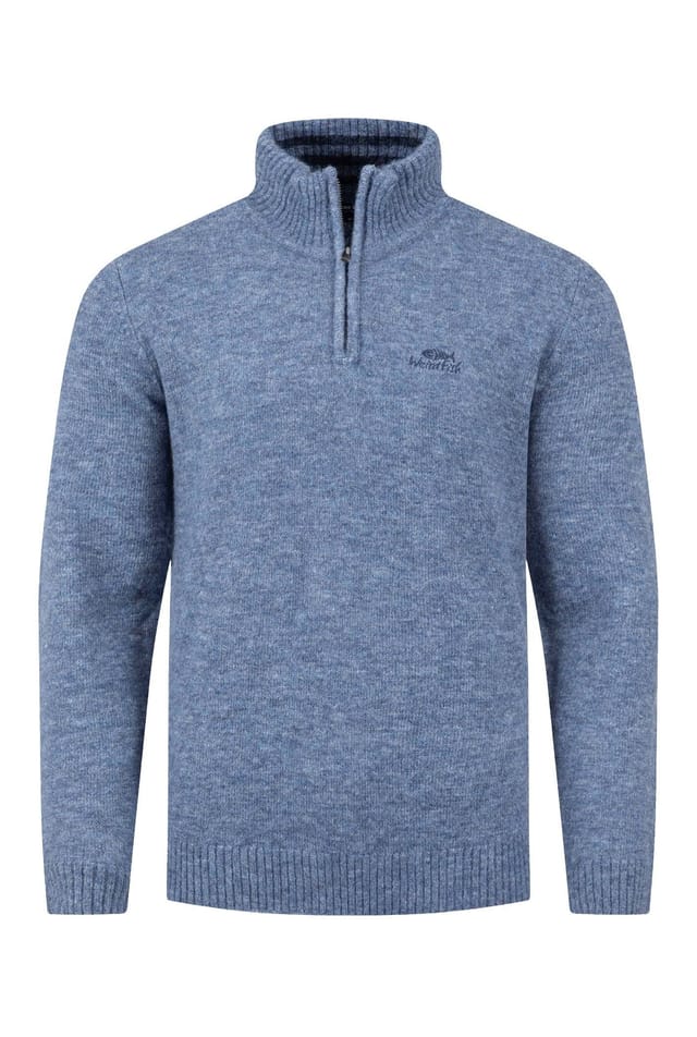 Weird Fish Weird Fish Men's Altwood 1/4 Zip Jumper in Pale Blue - 2