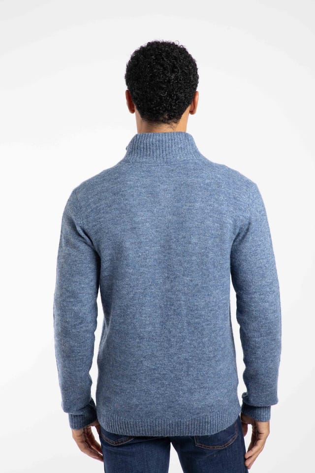 Weird Fish Weird Fish Men's Altwood 1/4 Zip Jumper in Pale Blue - 3