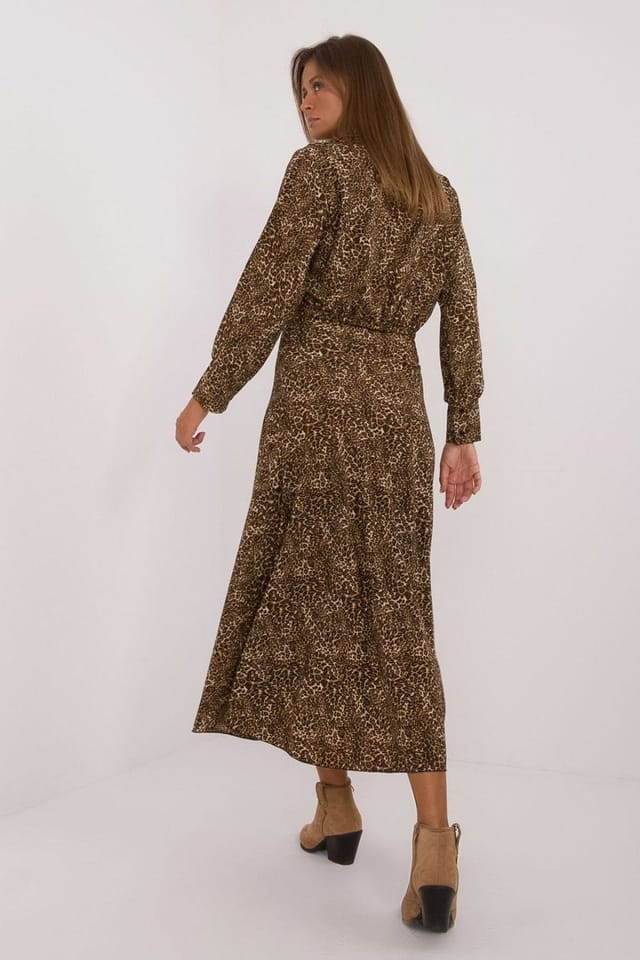 Love Lace Love Lace Women's Animal Motif Blouse & Skirt Set in Brown - 3