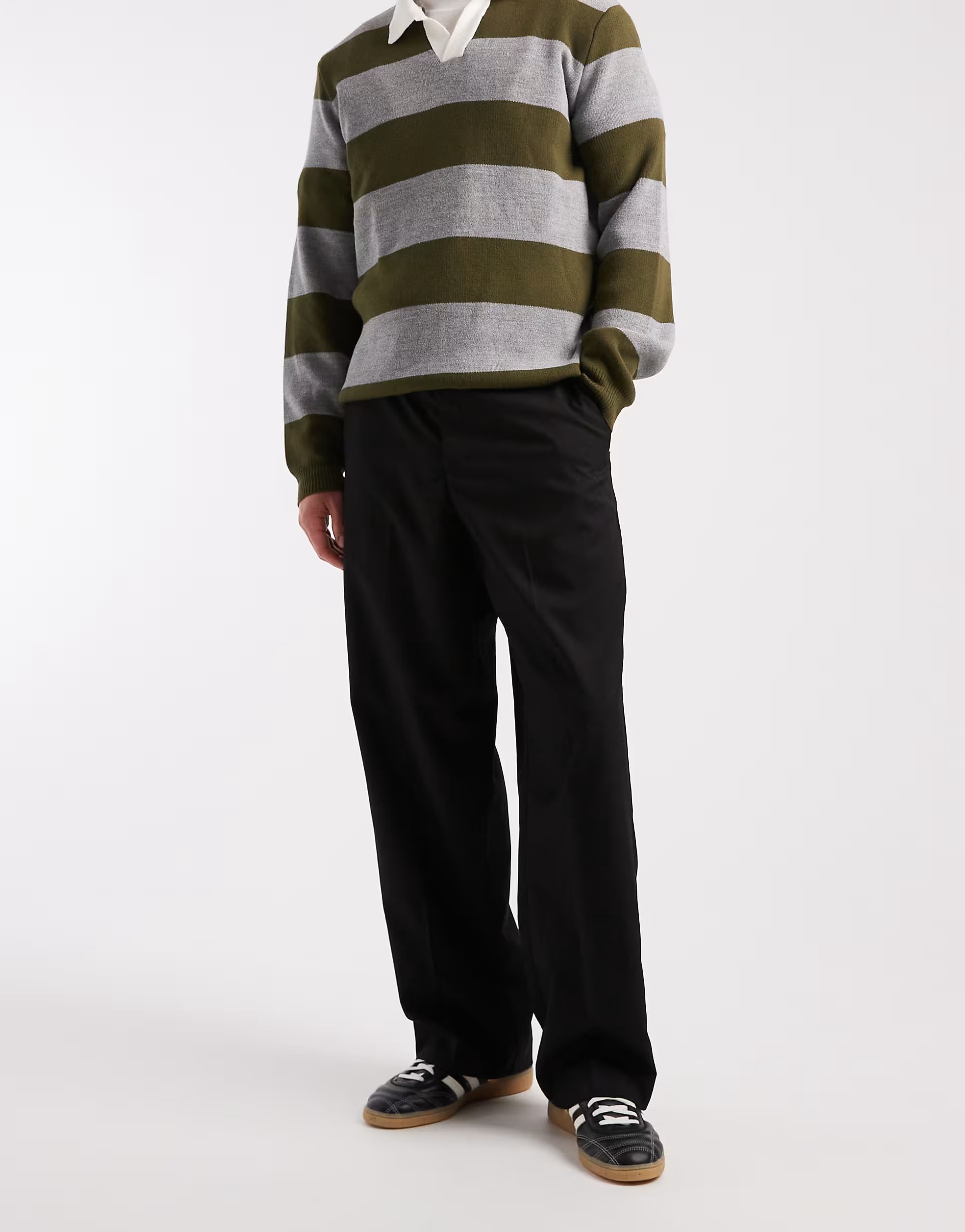 ASOS Jack & Jones Toby wide leg tailored trouser in black - 1