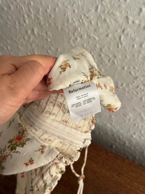 Reformation Reformation Floral Handkerchief Hem Corset Top Side Tie - Size UK 8