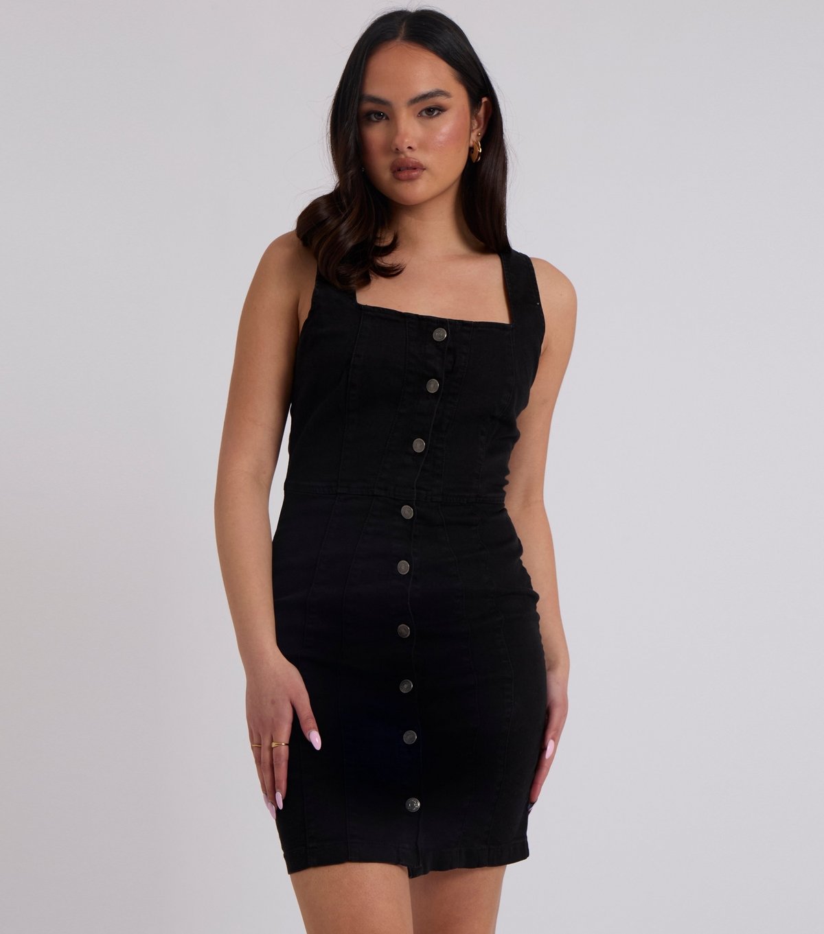 Urban Bliss Women's Black Button Front Mini Dress Urban Bliss New Look - 3