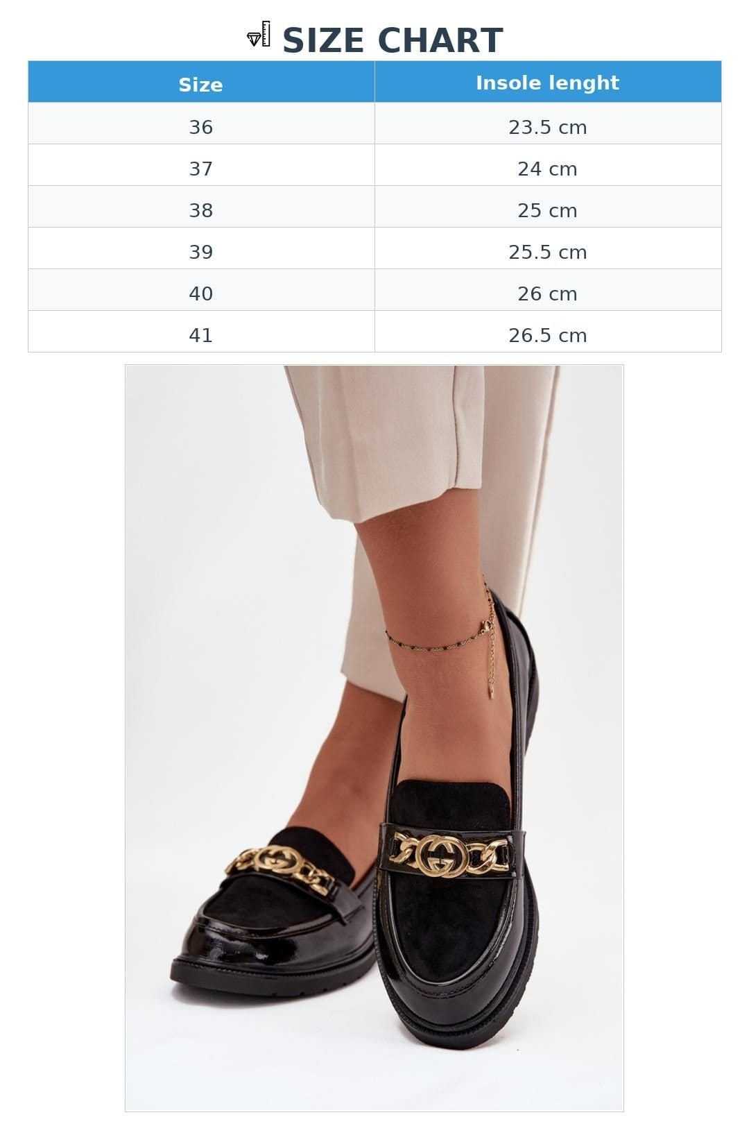 Love Lace Love Lace Women's Moccasin Loafers with Gold Strap Ornament Suede in Black - 4