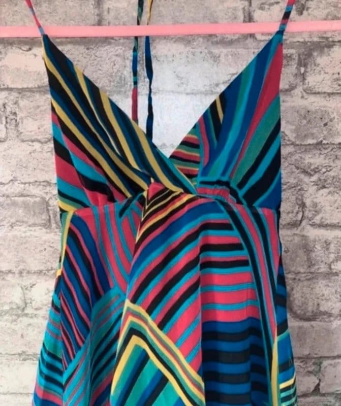 ASOS Multi-Coloured Striped Halter Neck Dress