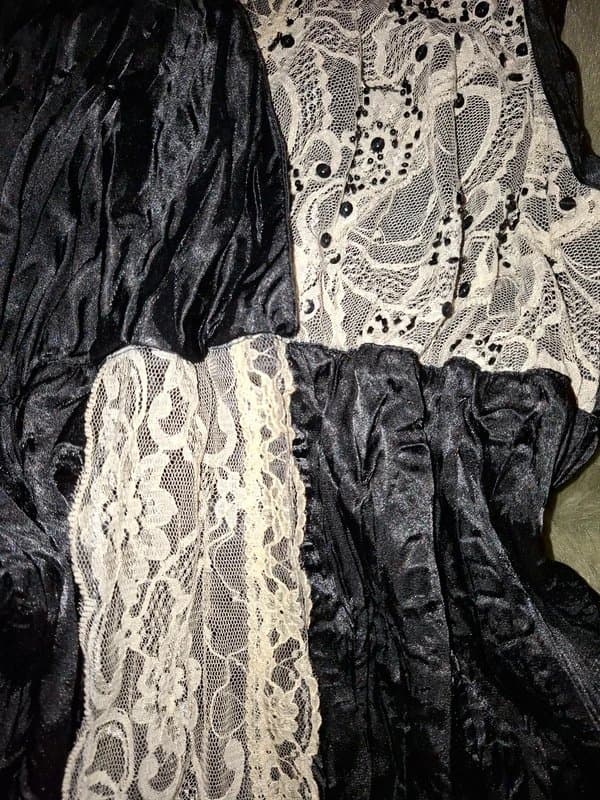 New Look Black and white silk lace cami top