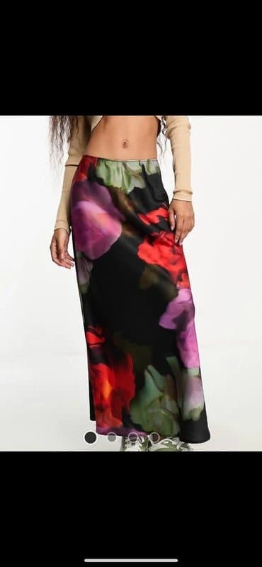 ASOS Design Floral satin maxi skirt