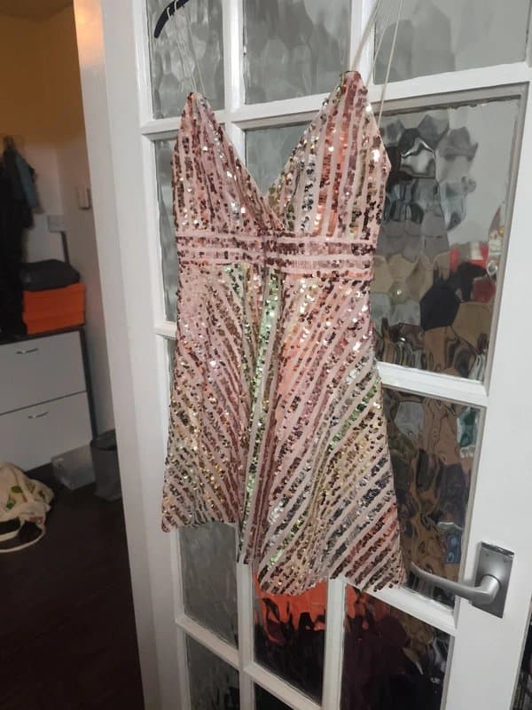 ASOS ASOS womens sequin party dress, pink colour, UK8