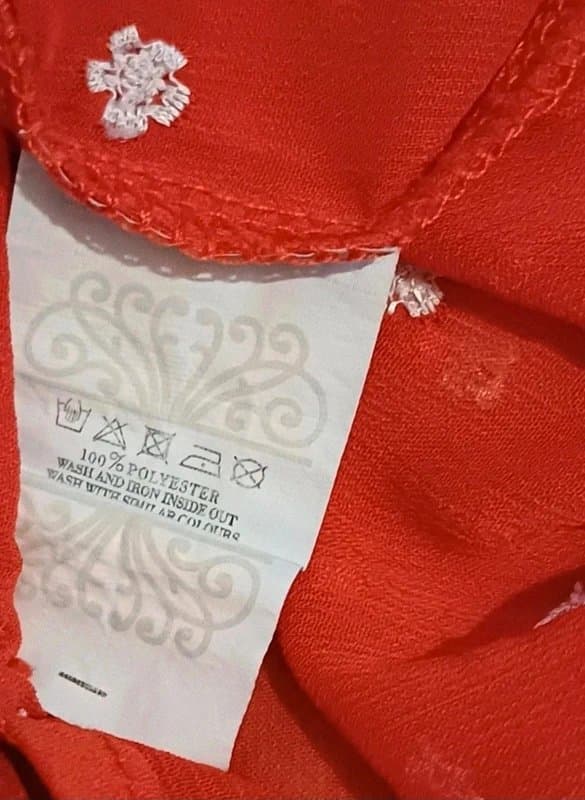 Never Fully Dressed Never Fully Dressed Red Embroidered Blouse - size 16