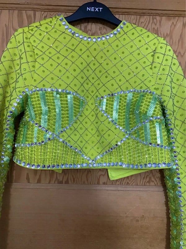 ASOS Lime Green Sequin Beaded Festival Jacket
