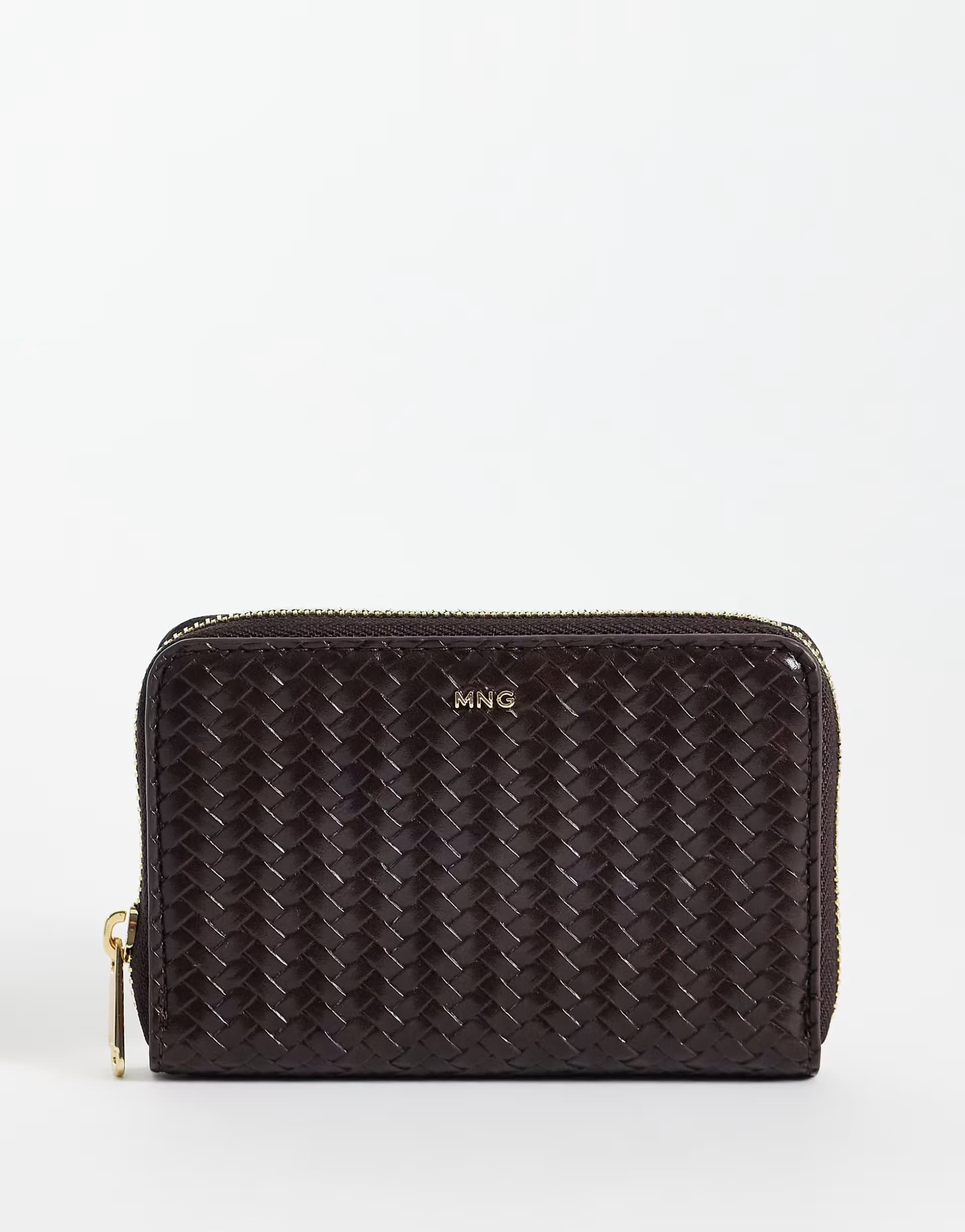 ASOS Mango textured faux leather purse in brown