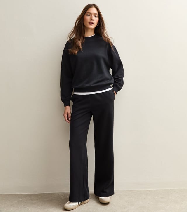 New Look Women's Black Drawstring Wide Leg Joggers New Look - 3