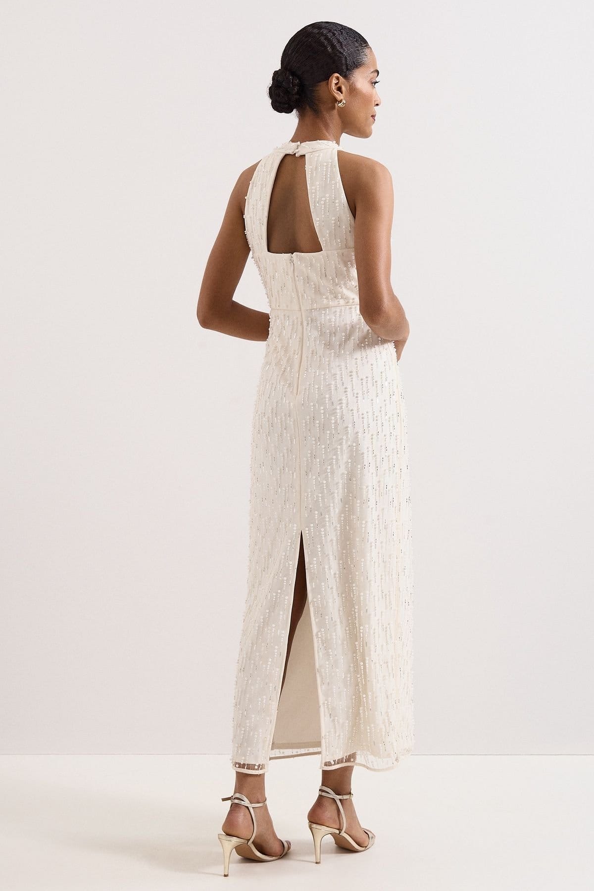 Phase Eight Phase Eight Women's Marie Beaded Dress in Warm White - 4