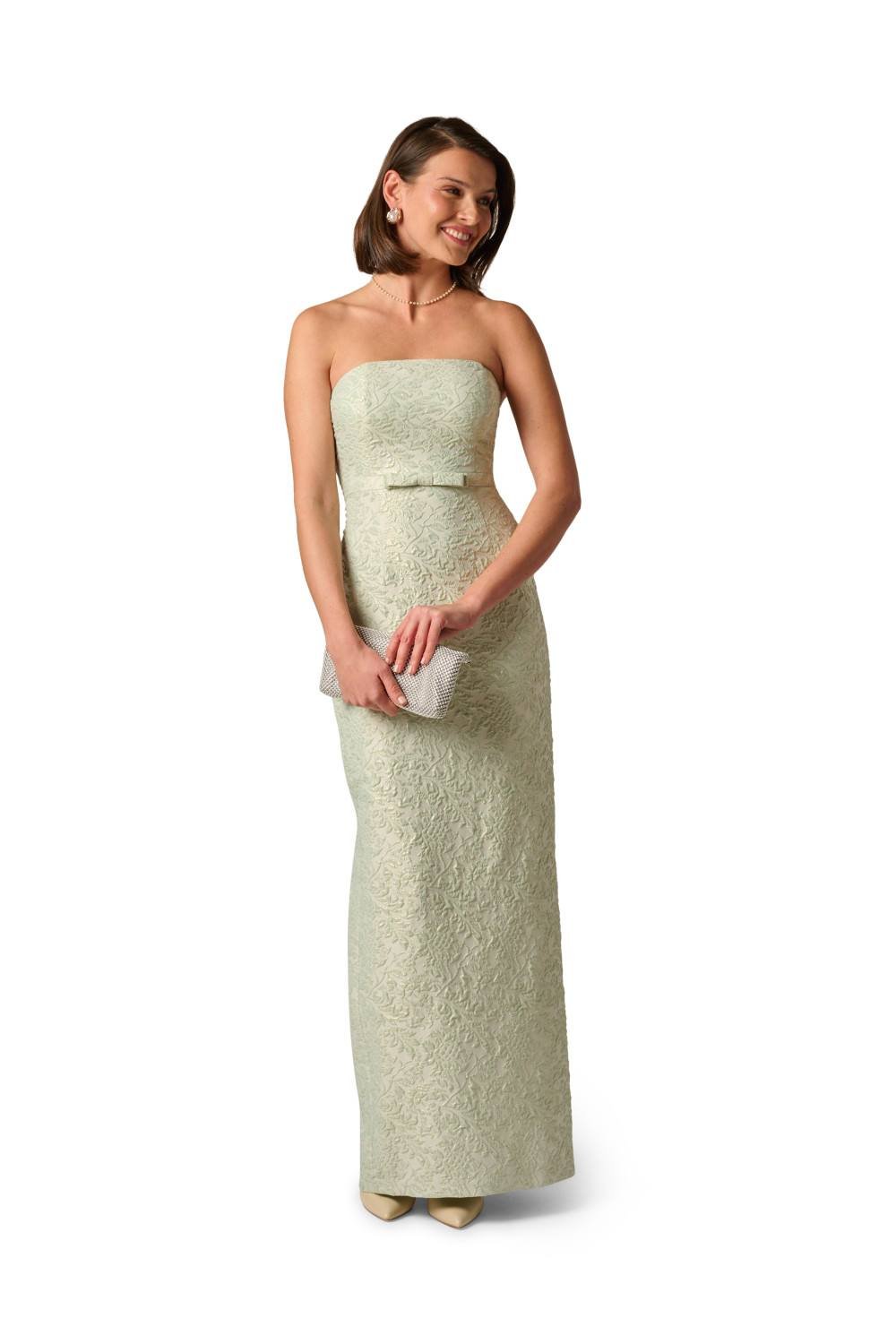 Adrianna Papell Adrianna Papell Women's Glitter Jacquard Gown in Light Green - 2
