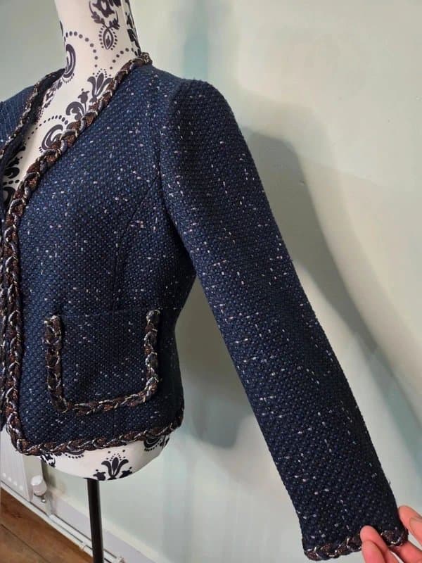 Savida Savida navy Jacket blazer L (EU 44–46) braided Trim