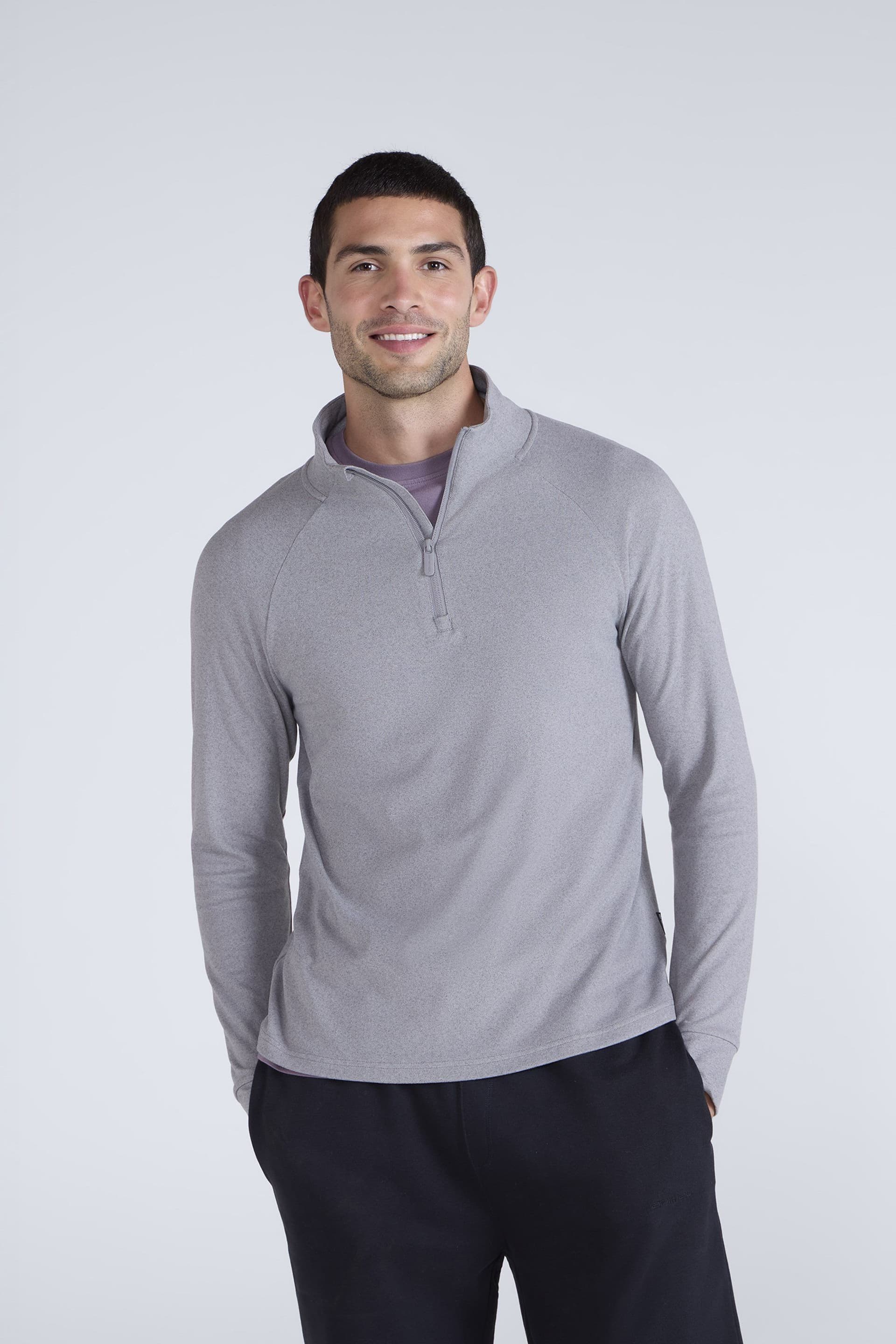 Animal Animal Men's 'Touchdown' Warm Comfortable Lightweight Half Zip Midlayer Jumper in Grey