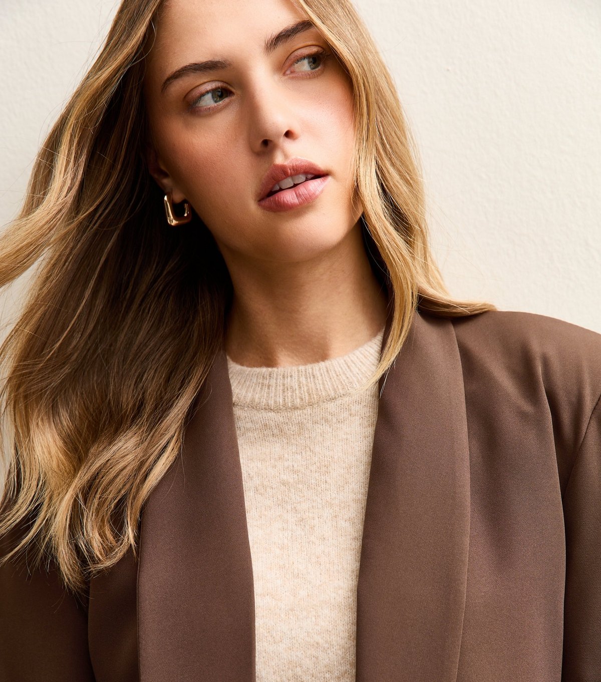 Gini London Women's Mid Brown Contrast Cuff Blazer Gini London New Look - 2