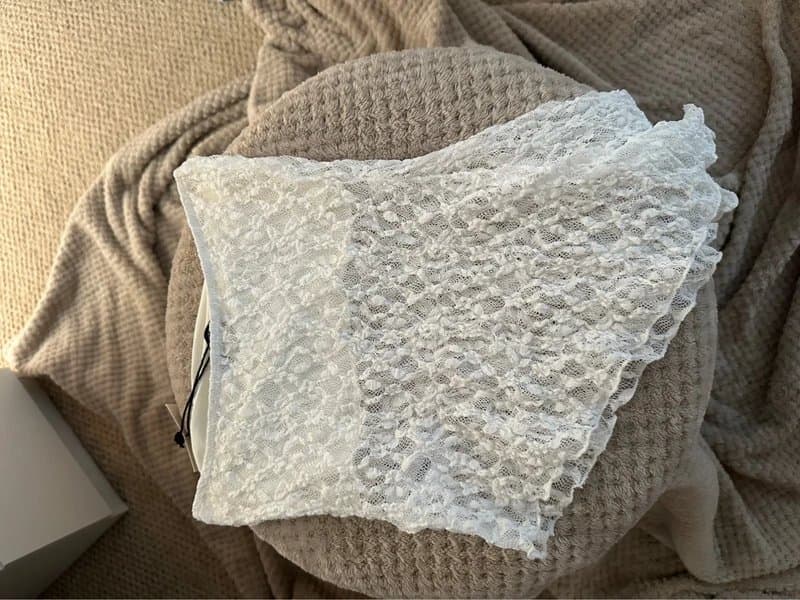 Bershka white lace top