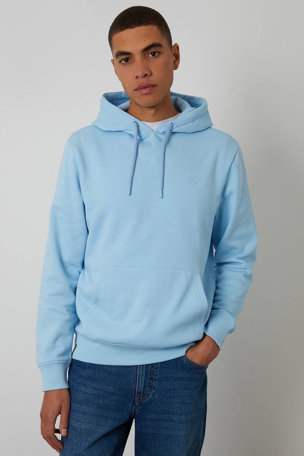 Threadbare Threadbare Men's Cotton Blend Pullover Hoody in Light Blue - 3