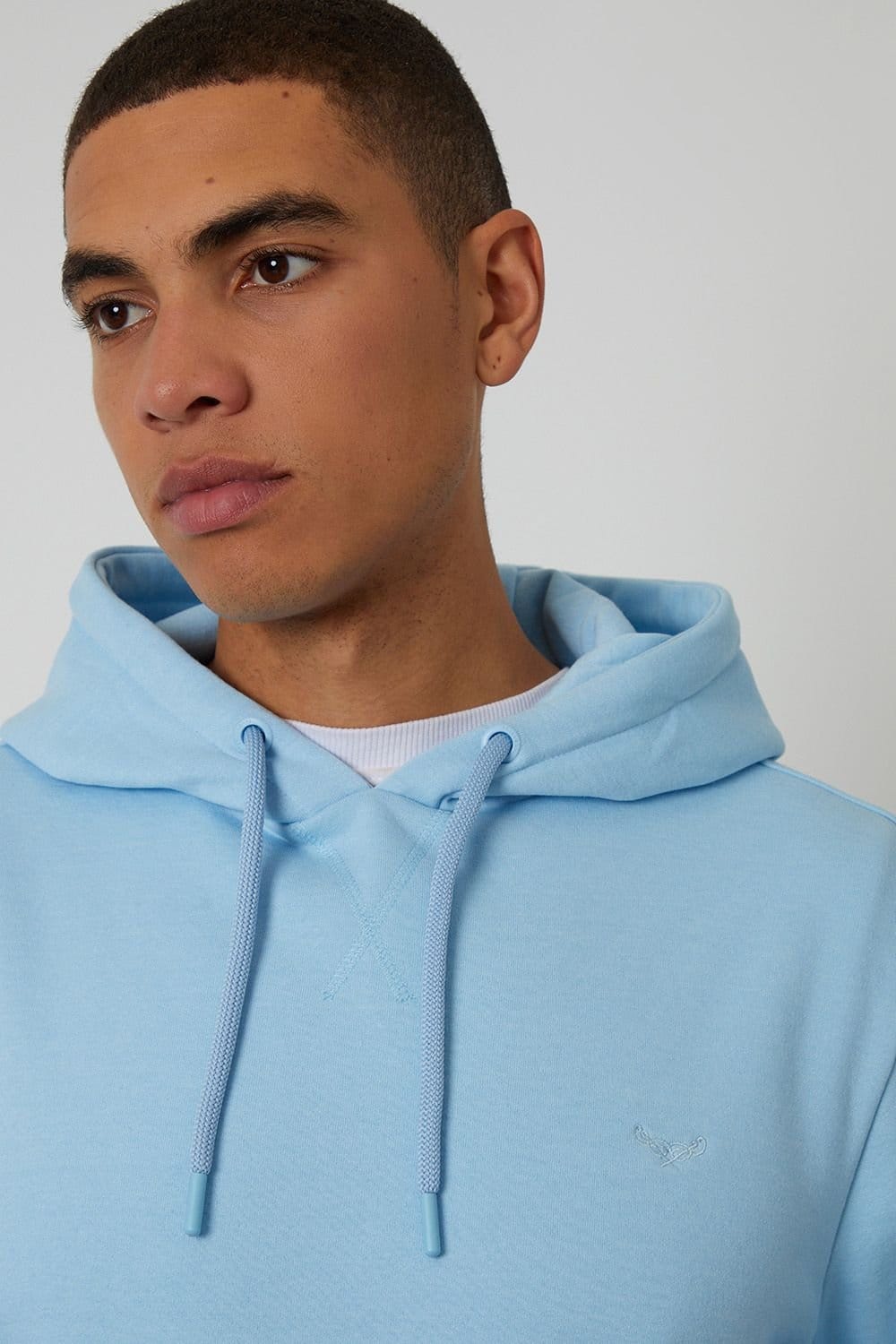 Threadbare Threadbare Men's Cotton Blend Pullover Hoody in Light Blue - 4