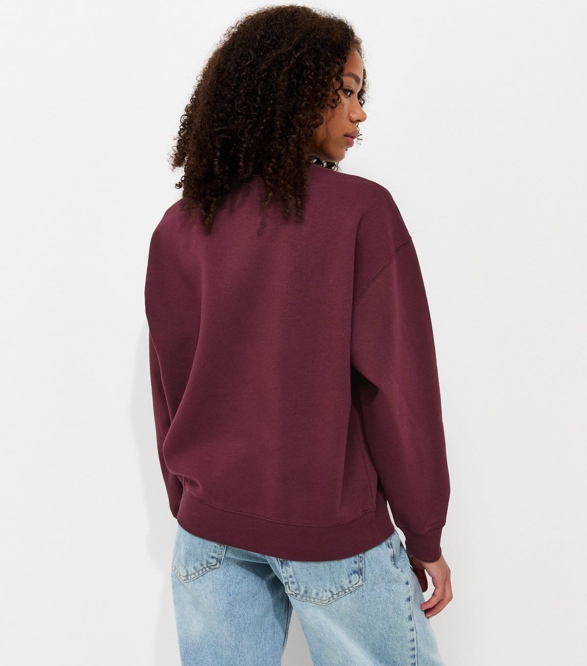 New Look Women's Dark Burgundy Cotton Rich Los Angeles Sweatshirt New Look - 4