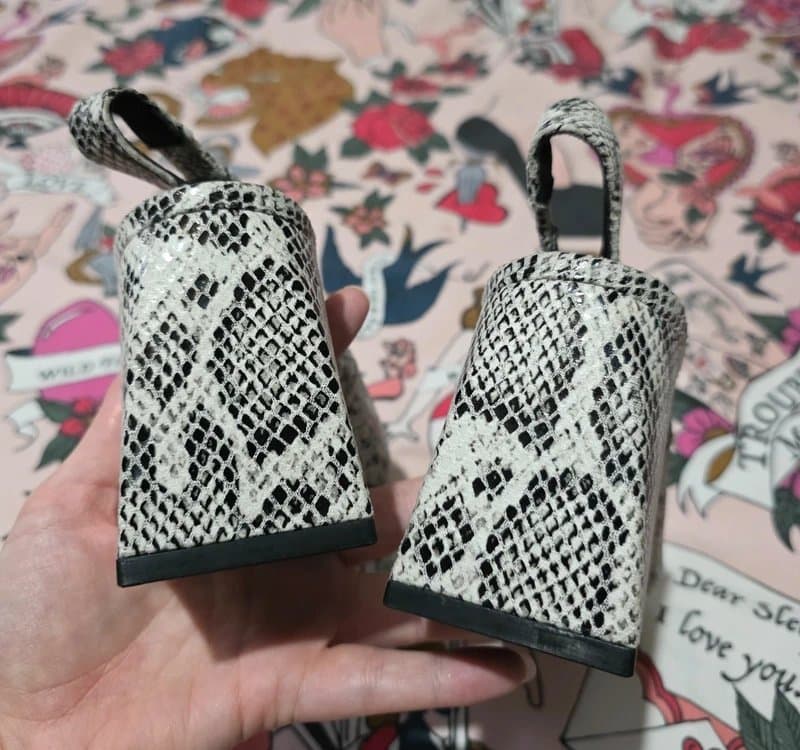 Marks & Spencer Brand New M&S Snake Print Sling Back Chunky Block Heels