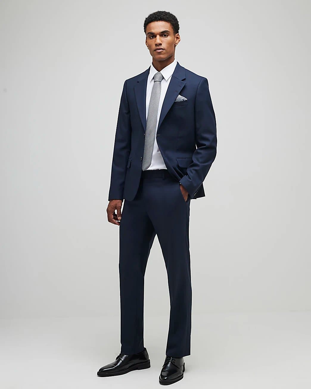 River Island Mens River Island Navy Slim Fit Stretch Tailored Suit Trousers
