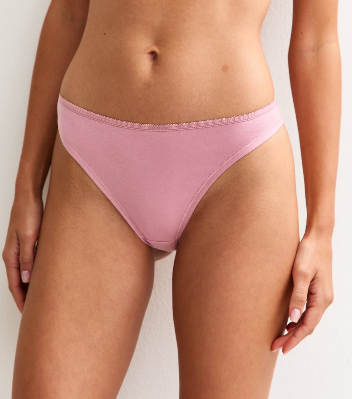 New Look Women's Pink  Cotton Ruched Thong New Look
