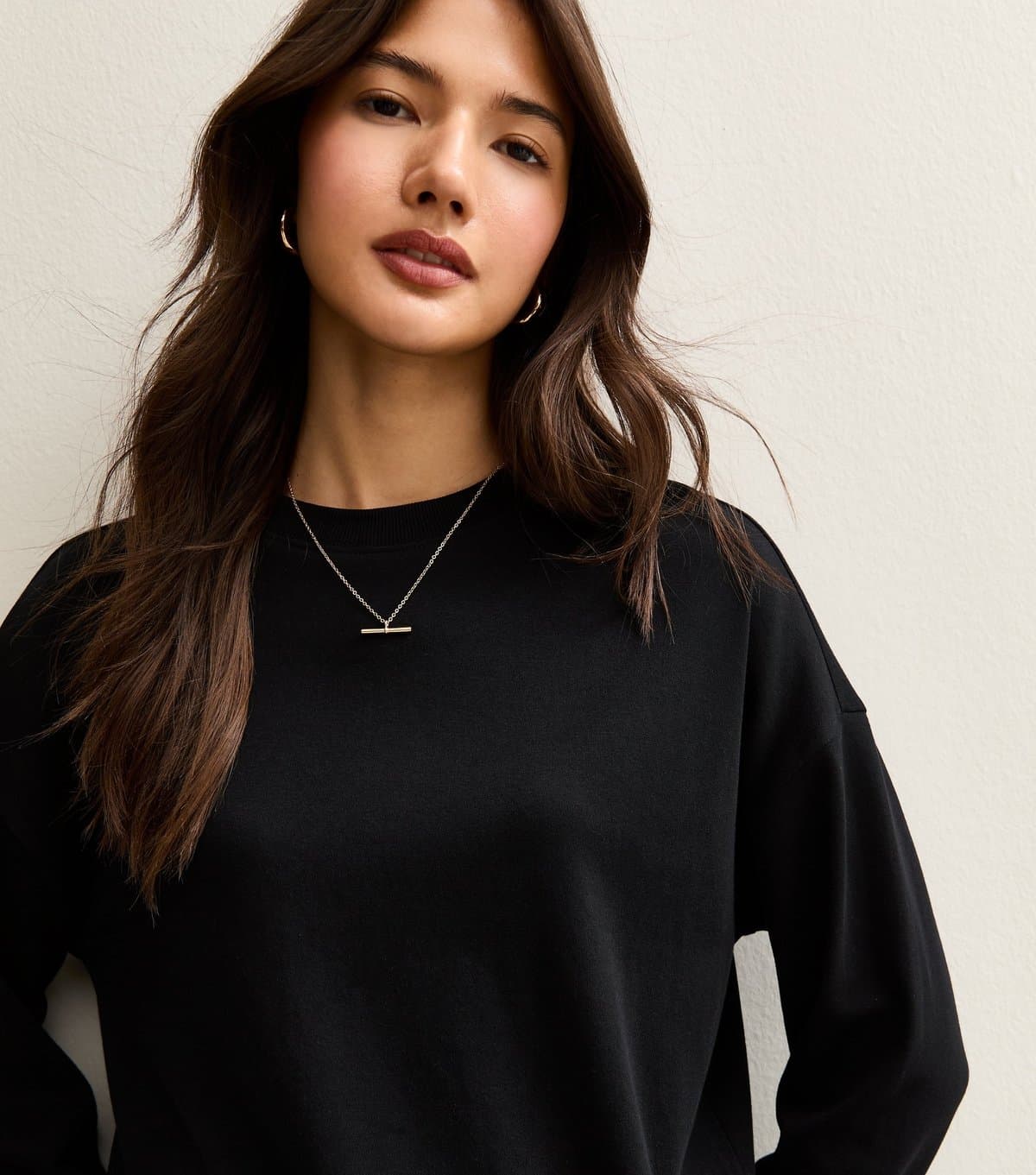 New Look Women's Premium Black Cotton Long Sleeve T-Shirt New Look