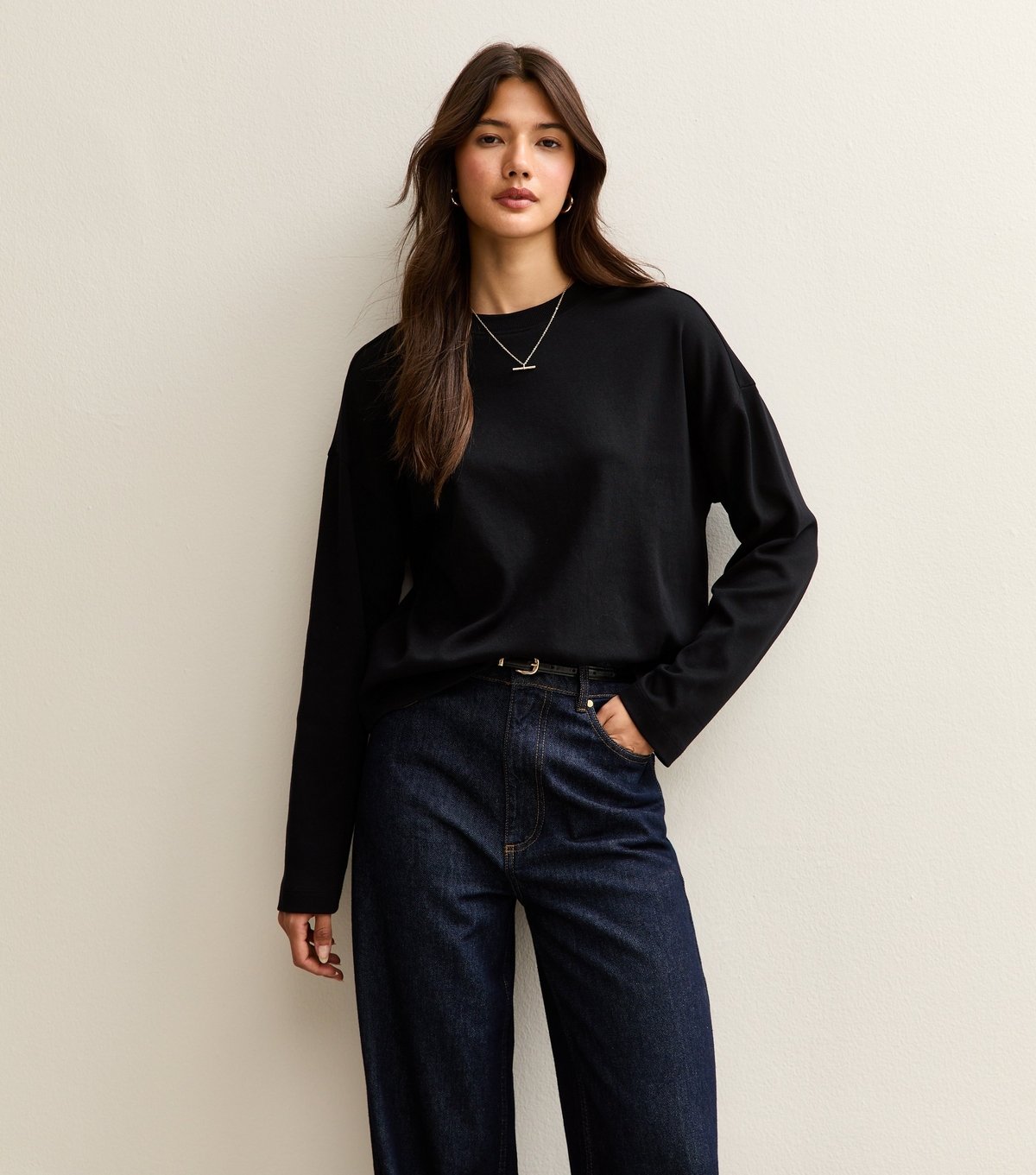 New Look Women's Premium Black Cotton Long Sleeve T-Shirt New Look - 2