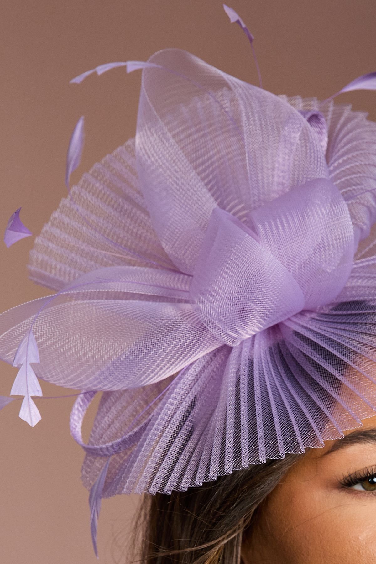 Coast Coast Women's Pleated Loop & Feather Fascinator in Lilac - 3