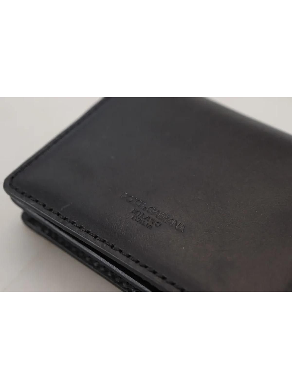 Dolce & Gabbana Dolce & Gabbana Women's Black Leather Bifold Shoulder Sling Wallet - 3