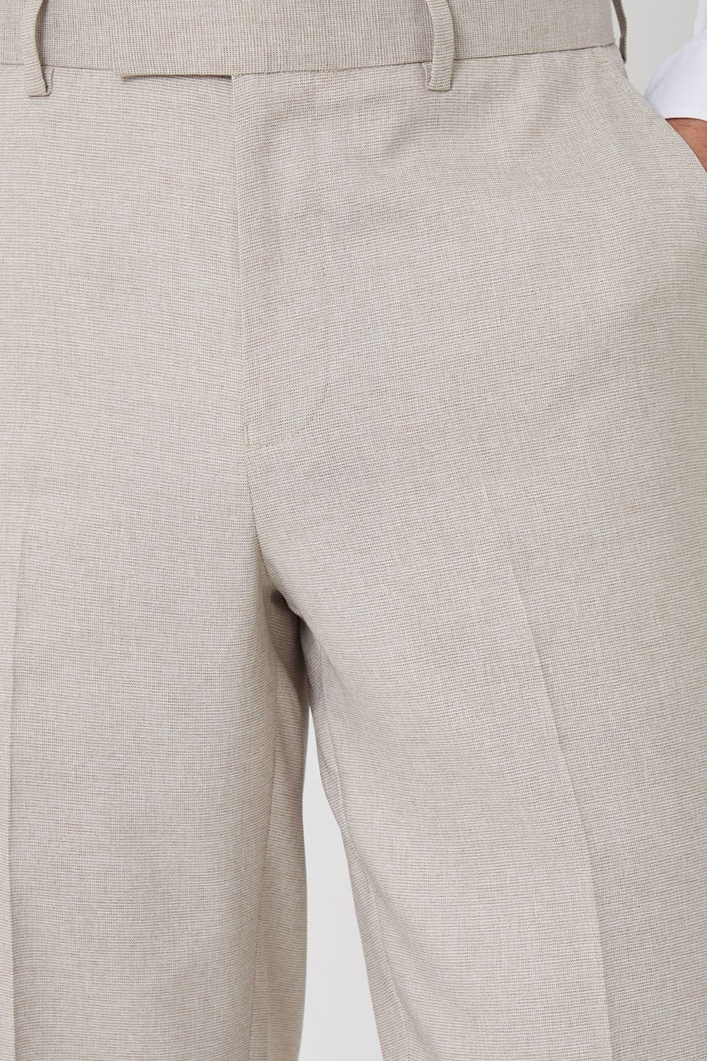 Threadbare Threadbare Men's Tailored Fit Lightweight Suit Trousers in Stone - 4