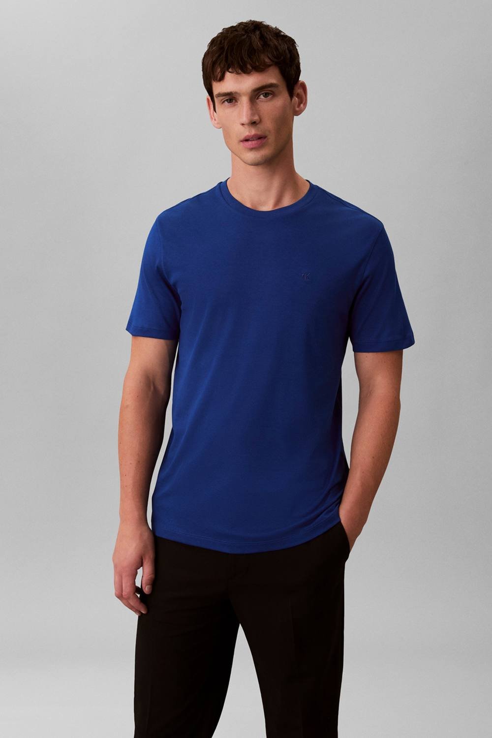 Calvin Klein Calvin Klein Men's SS Supima Chest Emb Crewneck Tee Chase Blue - 2